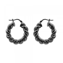 Pendientes Aro Gallonado Rutenio 20mm*Eguzkilore Outlet