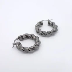 Pendientes Aro Gallonado Rutenio 20mm*Eguzkilore Outlet