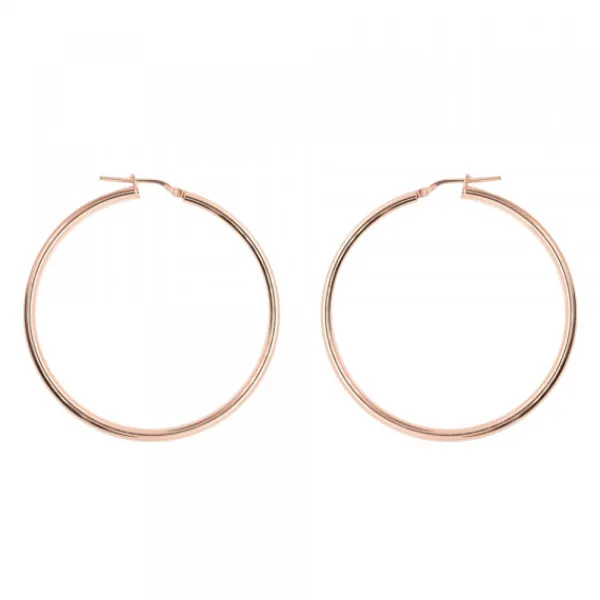 Pendientes Aro Grande Plata Rosa 50mm*Eguzkilore Discount