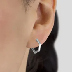 Pendientes Aro Hexagon de Plata*Eguzkilore Outlet
