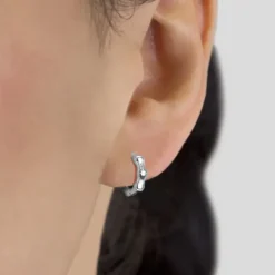 Pendientes Aro Mini Bambú de Plata*Eguzkilore