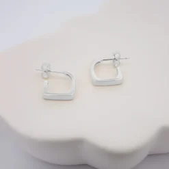 Pendientes Aro Mini Cuadrado Plata 12mm*Eguzkilore Best