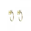 Pendientes Aro Plata Dorada Circonita 15mm*Eguzkilore Sale