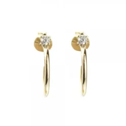 Pendientes Aro Plata Dorada Circonita 15mm*Eguzkilore Sale