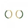 Pendientes Aro Plata Dorada y Circonitas Verdes*Eguzkilore Hot