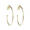 Pendientes Aro Plata Dorada y Circonita 30mm*Eguzkilore Clearance