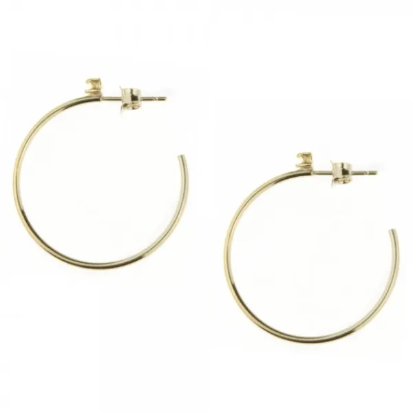 Pendientes Aro Plata Dorada y Circonita 30mm*Eguzkilore Clearance