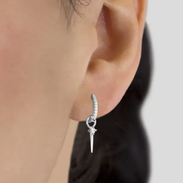 Pendientes Aro Plata y Circonitas 10mm*Eguzkilore Discount
