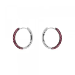 Pendientes Aro Plata y Circonitas Rosas*Eguzkilore Clearance