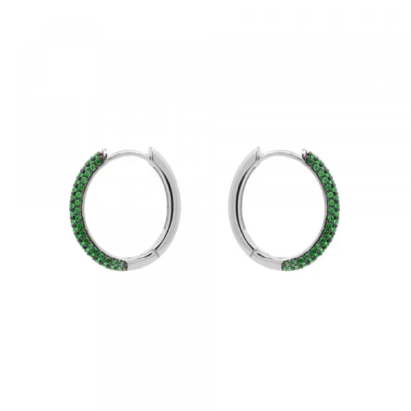 Pendientes Aro Plata y Circonitas Verdes*Eguzkilore