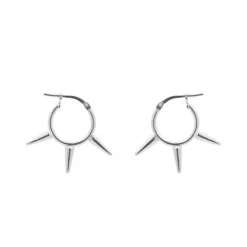 Pendientes Aro Punk Plata 12mm*Eguzkilore Best