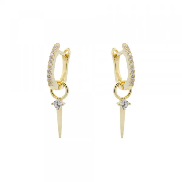 Pendientes Aro Punta Plata Dorada Circonitas*Eguzkilore Best