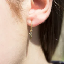 Pendientes Aro Rayo de Plata Dorada*Eguzkilore Online