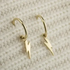 Pendientes Aro Rayo de Plata Dorada*Eguzkilore Online