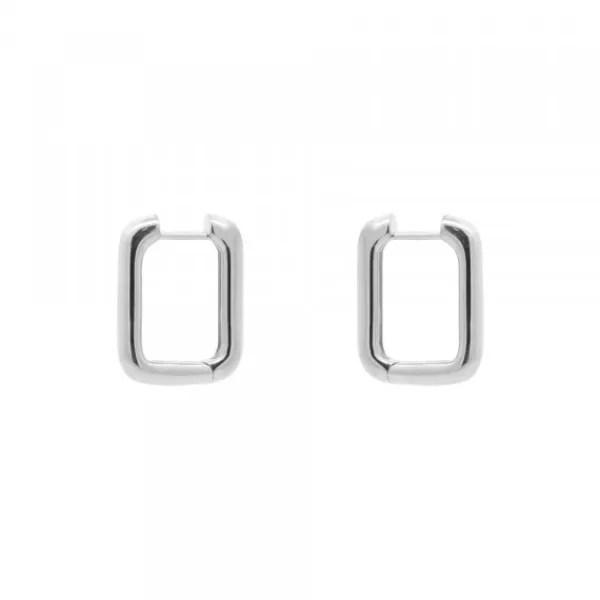 Pendientes Aro Rectangular Plata 18mm*Eguzkilore Discount