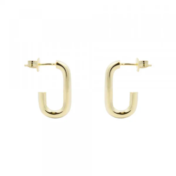 Pendientes Aro Rectangular Plata Dorada 19mm*Eguzkilore Best