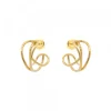 Pendientes Aros doble Plata Dorada 15mm*Eguzkilore