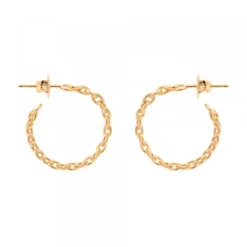Pendientes Aros Eslabones Plata Dorada*Eguzkilore Clearance
