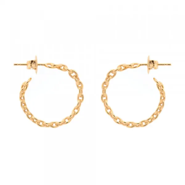 Pendientes Aros Eslabones Plata Dorada*Eguzkilore Clearance