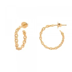 Pendientes Aros Eslabones Plata Dorada*Eguzkilore Clearance