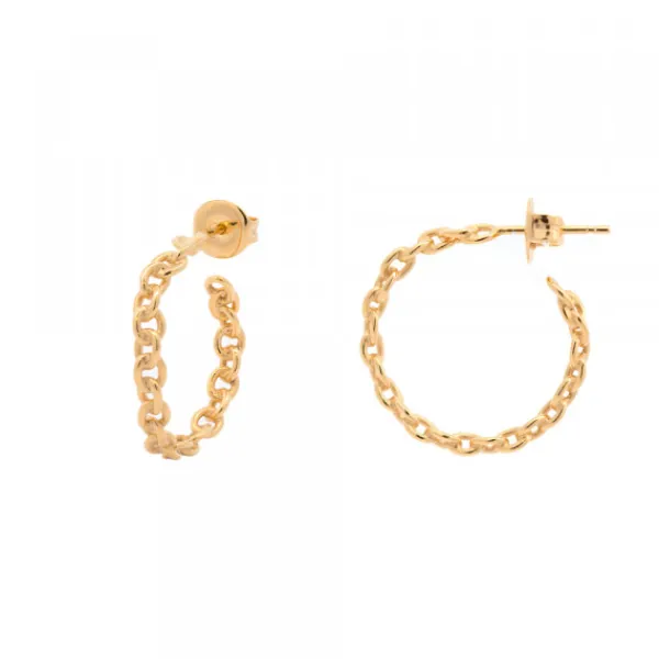 Pendientes Aros Eslabones Plata Dorada*Eguzkilore Clearance