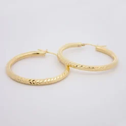 Pendientes Aros Martelé Plata Dorada 36mm*Eguzkilore Outlet