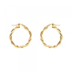 Pendientes Aro Trenzado Plata Dorada 25mm*Eguzkilore Best
