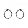 Pendientes Aro Trenzado Plata Negra 25mm*Eguzkilore Best