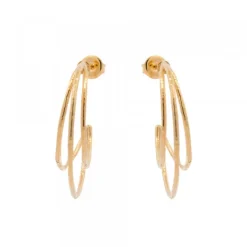 Pendientes Aro Triple Plata Dorada*Eguzkilore Best