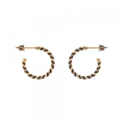 Pendientes Aro Twist Plata Dorada 15mm*Eguzkilore Online