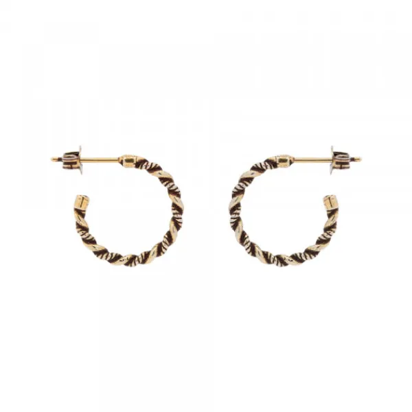 Pendientes Aro Twist Plata Dorada 15mm*Eguzkilore Online
