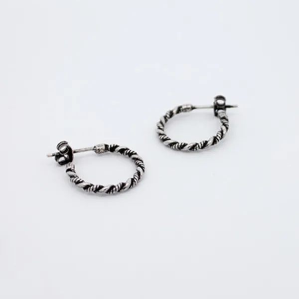 Pendientes Aro Twist Plata 15mm*Eguzkilore