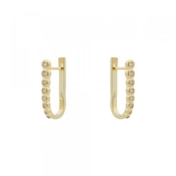 Pendientes Aro U Plata Dorada Pendientes Aro U Plata Dorada y Circonitas 18mmCirconitas Blancas*Eguzkilore Best