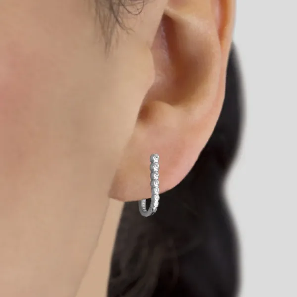 Pendientes Aro U Plata y Circonitas 18mm*Eguzkilore Best
