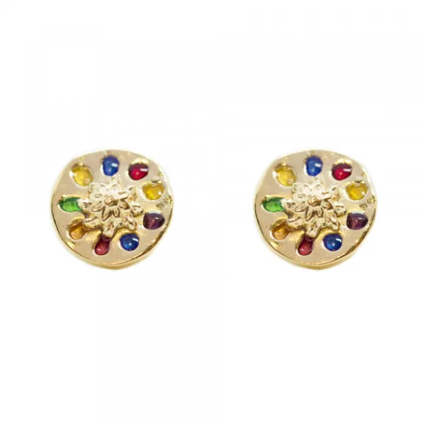 Pendientes Arrue Plata Dorada 11mm*Eguzkilore Sale
