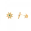 Pendientes Basic Colors Plata Dorada y Circonita Verde*Eguzkilore Outlet