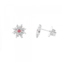 Pendientes Basic Colors Plata y Circonita Roja*Eguzkilore Discount