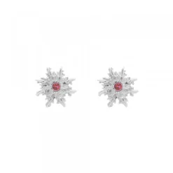 Pendientes Basic Colors Plata y Circonita Roja*Eguzkilore Discount