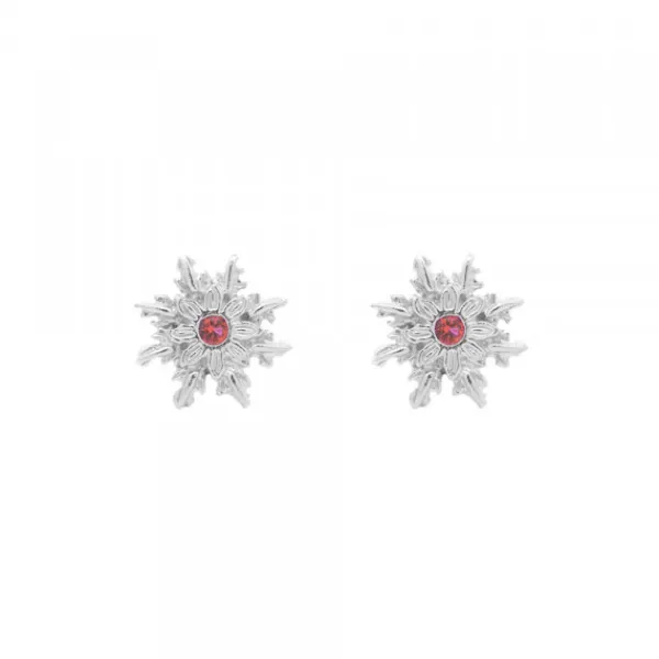 Pendientes Basic Colors Plata y Circonita Roja*Eguzkilore Discount