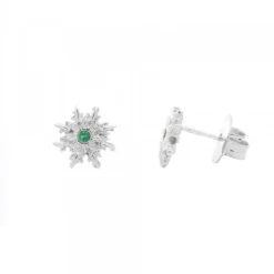 Pendientes Basic Colors Plata y Circonita Verde*Eguzkilore Best