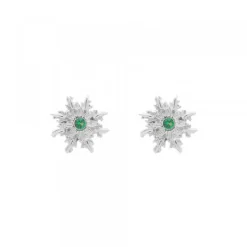 Pendientes Basic Colors Plata y Circonita Verde*Eguzkilore Best