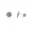 Pendientes Basic Colors Rutenio y Circonita Roja*Eguzkilore Discount