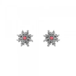 Pendientes Basic Colors Rutenio y Circonita Roja*Eguzkilore Discount