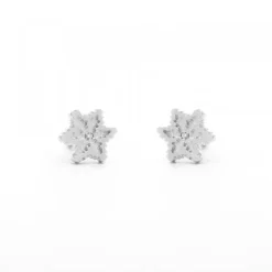 Pendientes Bebé Oro Blanco y Diamante 5mm*Eguzkilore Best