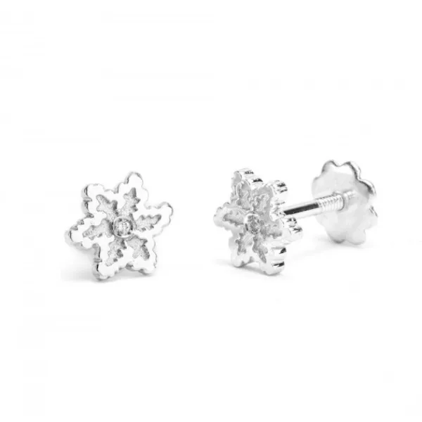 Pendientes Bebé Oro Blanco y Diamante 5mm*Eguzkilore Best