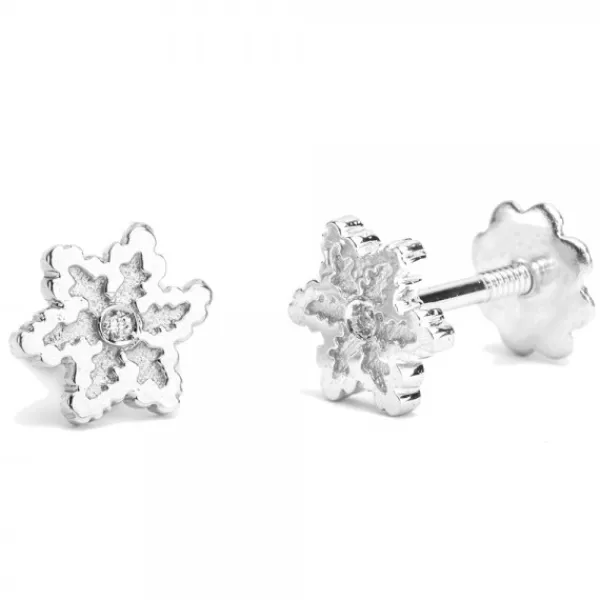 Pendientes Bebé Oro Blanco y Diamante 6,5mm*Eguzkilore Outlet