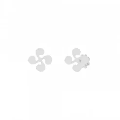 Pendientes Bebé Lauburu Oro Blanco 7mm*Eguzkilore Best