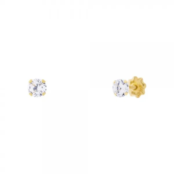 Pendientes Bebé Oro y Circonita 3,5mm*Eguzkilore Sale