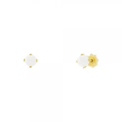Pendientes Bebé Oro y Perla 3mm Engarzada*Eguzkilore Best