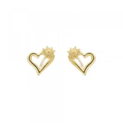 Pendientes Bihotza Plata Dorada 8mm*Eguzkilore Discount